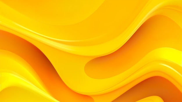 Fluido de ondas animadas dinámicas de color amarillo soleado claro de 4k