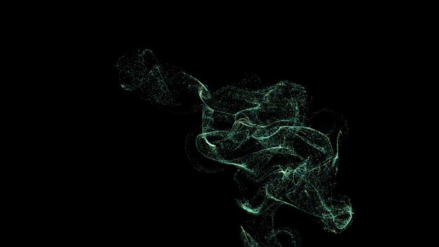fluido verde sobre un fondo negro fondo minimalista abstracto con movimiento fluido