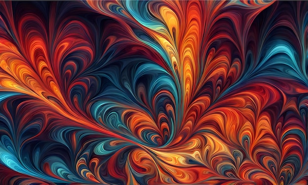 Flujo Abstracto Colorido Fráctil Fondo Psicodélico