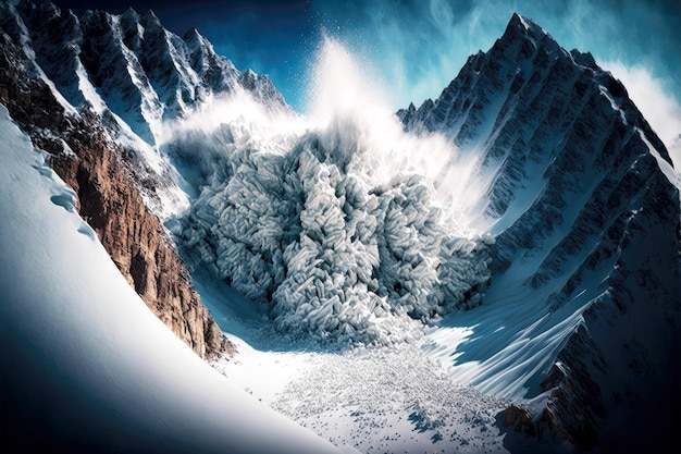 Flujo de avalanchas horizontales peligrosas en alta montaña