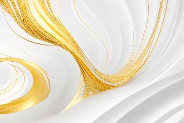 Flujo brillante La danza soñada de los líquidos blancos y dorados en el fondo de la cautividad abstracta 6K