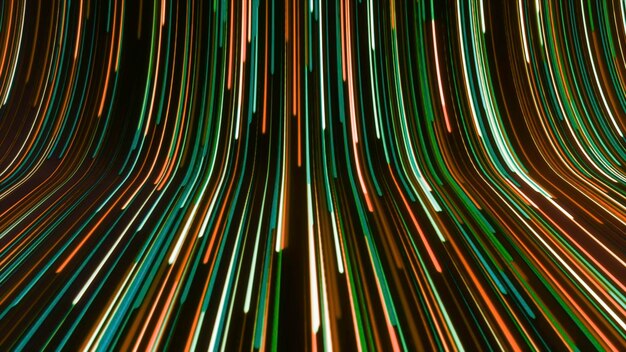Flujo curvo hipnótico de líneas coloridas movimiento líneas coloridas brillantes se mueven en corriente curva curva d