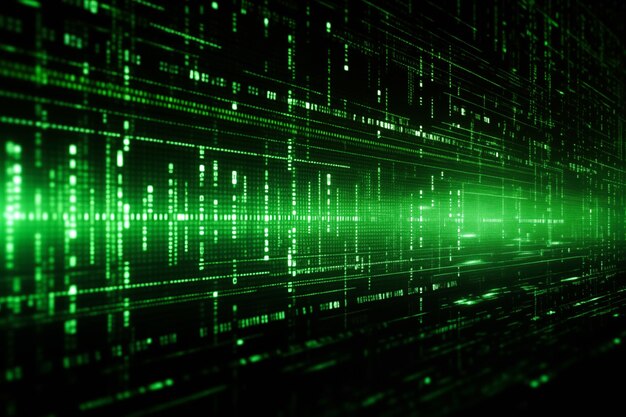 Flujo de datos digitales dinámicos Abstracto Fondo de computadora verde