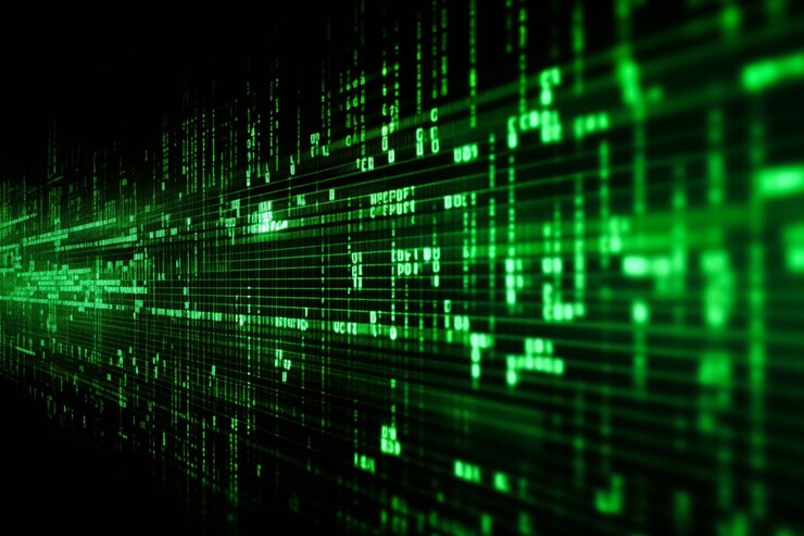 Flujo de datos digitales dinámicos Abstracto Fondo de computadora verde