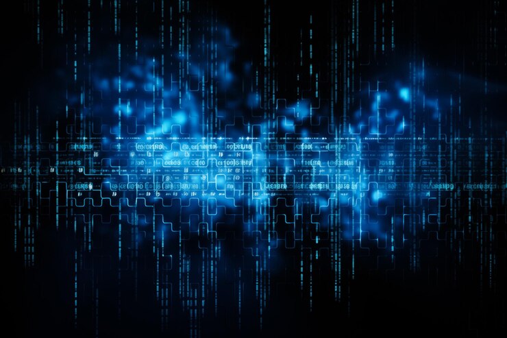 Flujo de datos digitales dinámicos Abstracto Fondo informático