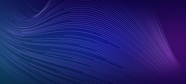 Flujo de datos en forma de líneas para un fondo tecnológico panorámico
