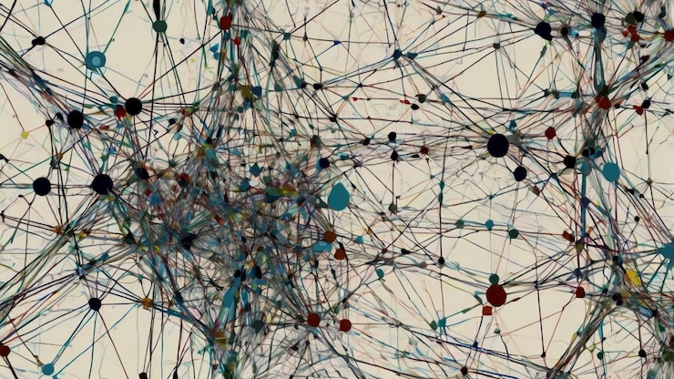 Foto flujo dinámico de datos ilustración en dibujos animados de un flujo continuo de datos que fluye a través de una serie