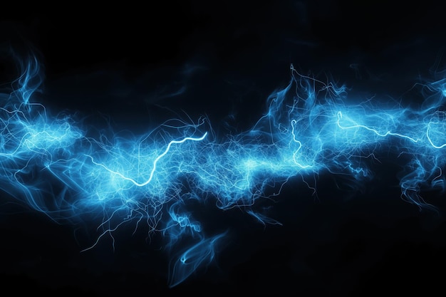 Flujo de energía eléctrica azul abstracto
