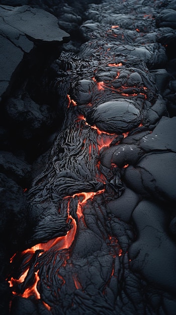 flujo de lava en la lava