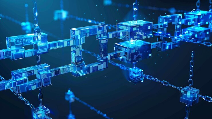 Foto el flujo sin problemas de bienes y servicios facilitado por blockchain en la cadena de suministro global