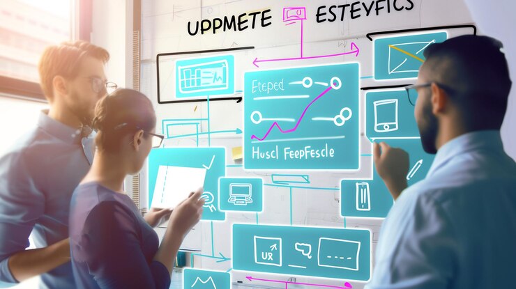 Foto el flujo de trabajo de la experiencia del usuario enfatiza la importancia del diseño heurístico centrado en el usuario.