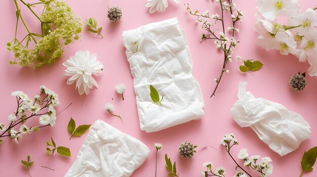 Foto flujo verde que abraza la naturaleza en servilletas sanitarias ecológicas