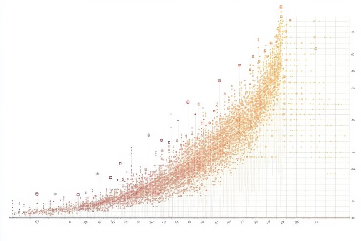 Flujos de datos vibrantes que dan forma a un paisaje futurista en una interfaz digital que representa el flujo de información y el progreso tecnológico