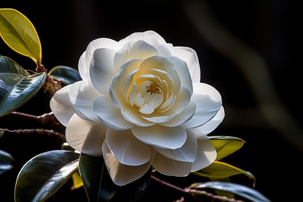 Fluorescencia blanca de la camelia