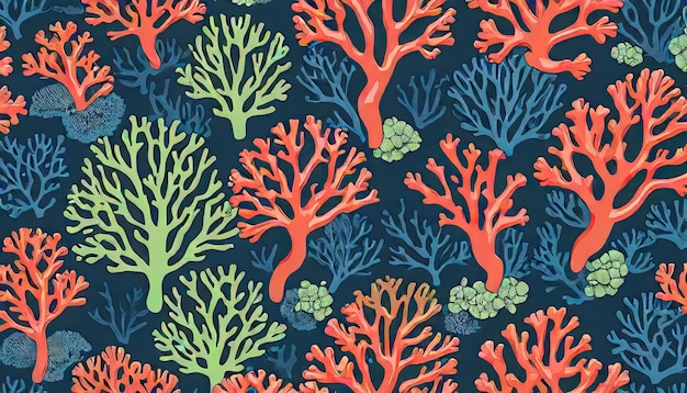 Fluoreszierende Korallen Schieferblau und Olivengrün Hintergrund Lebendiges Meeresleben Abstract Tapeten