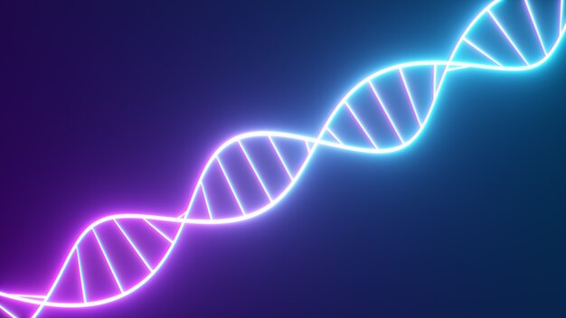 Fluoreszierende ultraviolette Neon-DNA-Kette