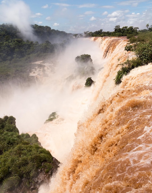 Fluss, der zu den Iguazú-Fällen führt