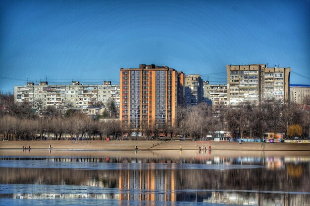 Fluss Dnjepr in der Stadt Zaporozhye