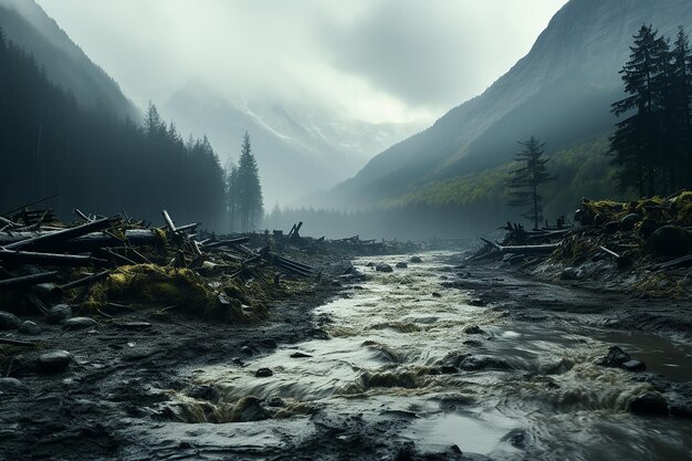 Foto fluss in den bergen