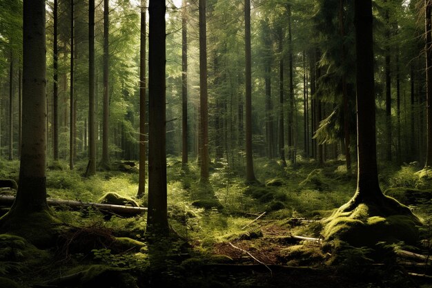 Fluss inmitten der Bäume im Wald