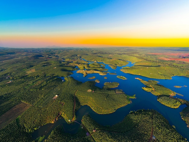 Fluss und Plateau in Vietnam