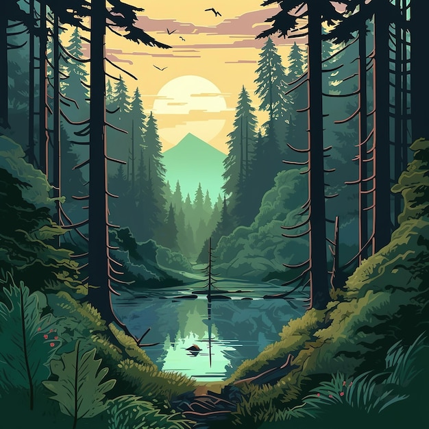 Flussillustration Lofi