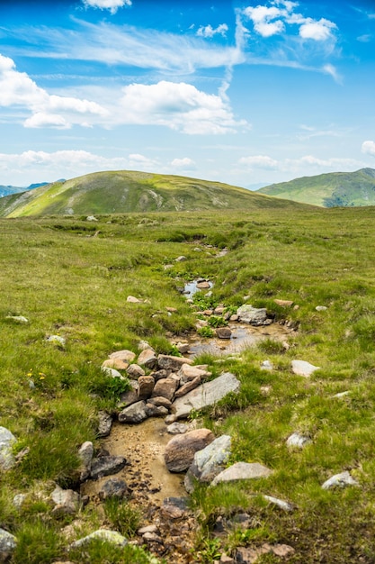 Fluxo de água nas montanhas