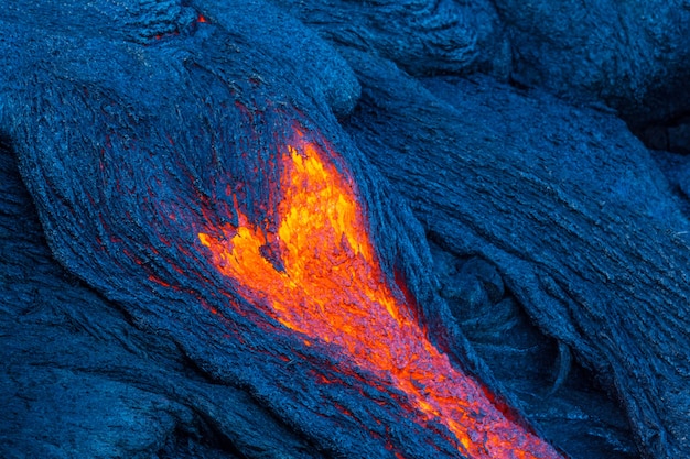 Fluxo de lava na ilha grande, havaí