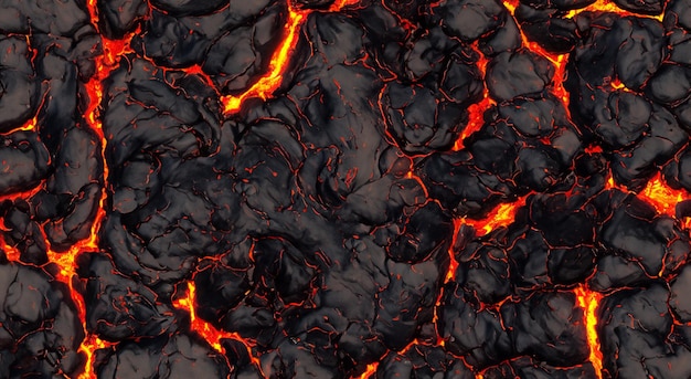 Fluxo de lava vulcânica deslizante