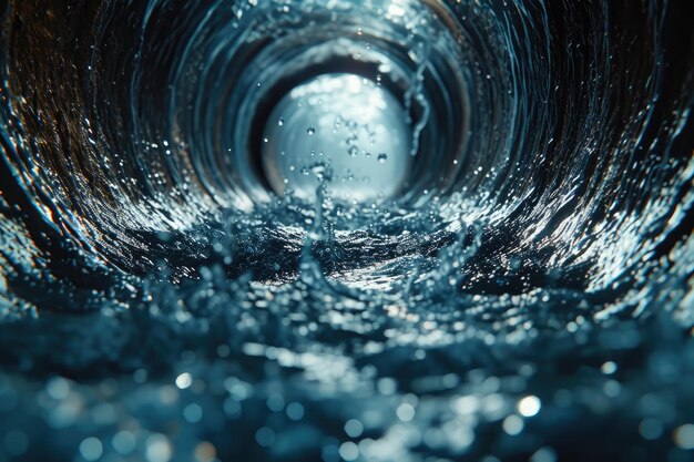 Foto fluxo de tubulação imersiva de sinfonia aquática