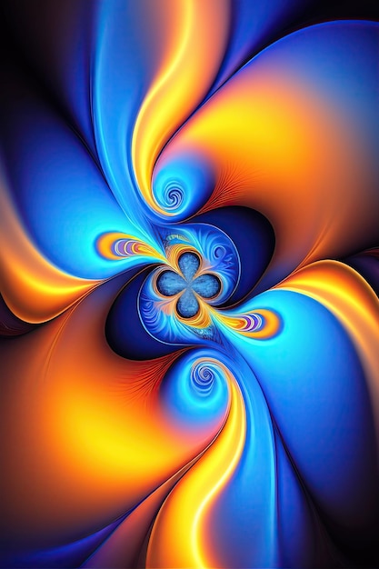 Fluxo Fractal de Energia Azul Brilhante