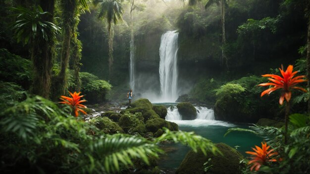 Fluxo limpo da paisagem aquática cênica molhada