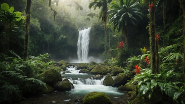 Fluxo limpo da paisagem aquática cênica molhada