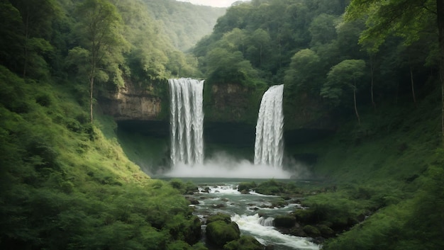 Fluxo limpo da paisagem aquática cênica molhada