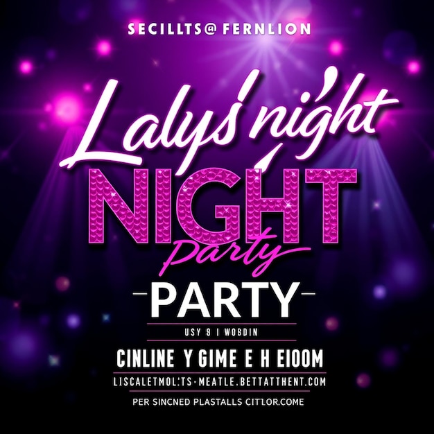 Flyer da festa da noite das senhoras e postagem de mídia social e modelo de banner da web