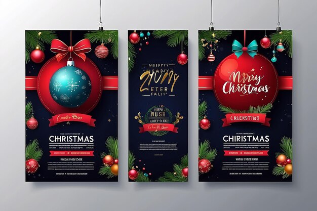 Flyer de festa de Natal decorativo com bola de Natal criativa