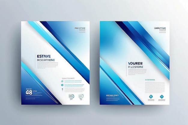 Foto flyer de fundo azul e branco ou design de capa para a sua empresa com textura abstrata e desfocada aplicável a relatórios