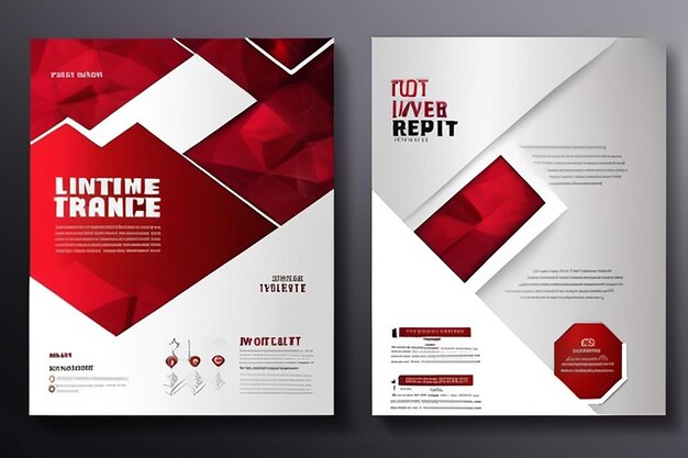 Flyer de negócios Poster Design Set Layout Template Abstract Vermelho Geométrico