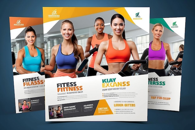 Flyer de uma aula de fitness revigorante