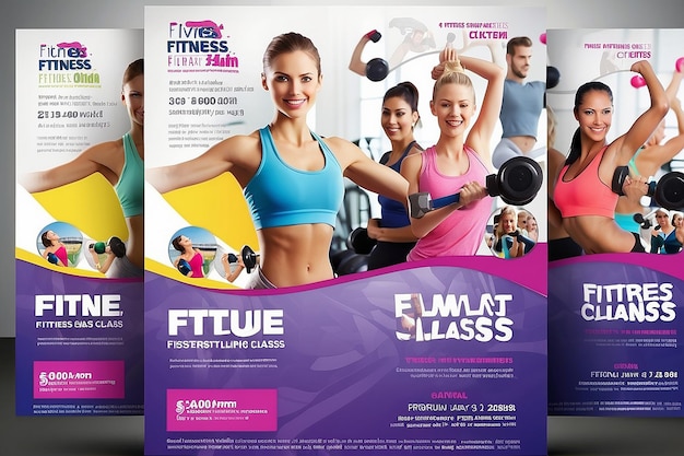 Foto flyer de uma aula de fitness revigorante