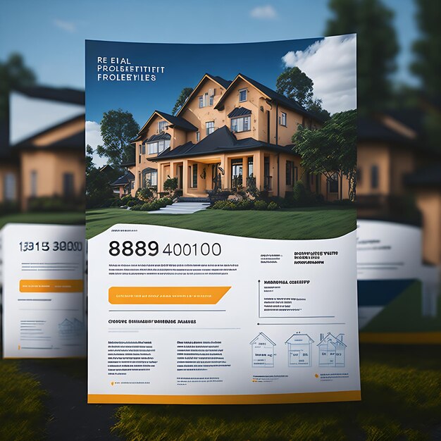 Flyer-Design für die Suche nach Immobilien