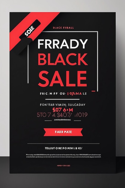 Flyer de venta de viernes negro minimalista rojo y negro
