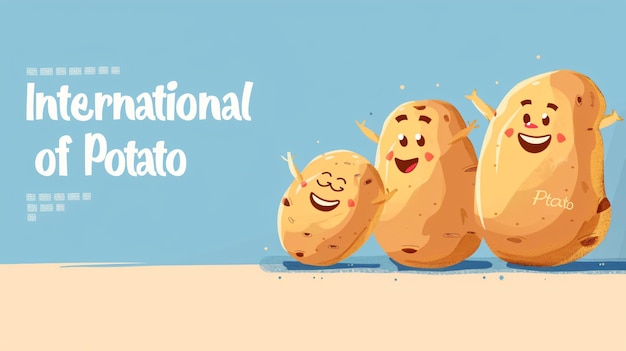 Flyer zur Feier des Nationalen Kartoffeltages mit Flachdesign-Vektorgrafik mit einem festlichen Kartoffelthema