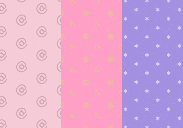 Flyers retrô verticais Padrões de fundo para sua informação Desenhos bonitos em cores pastel