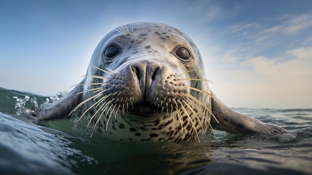 La foca gris en la naturaleza