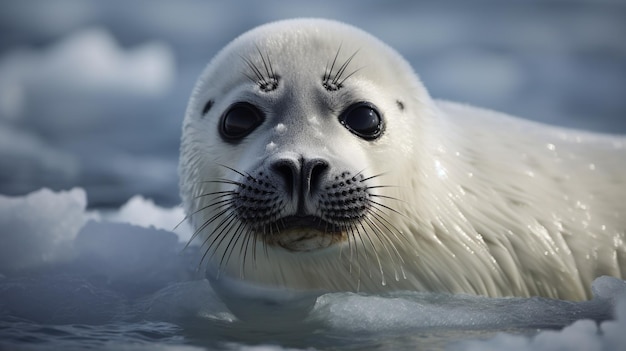 Una foca nadando en el agua