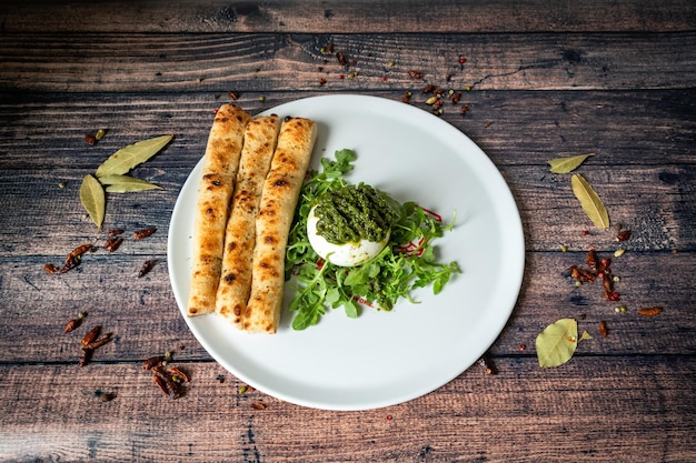 Focaccia Burrata antipasti comida italiana