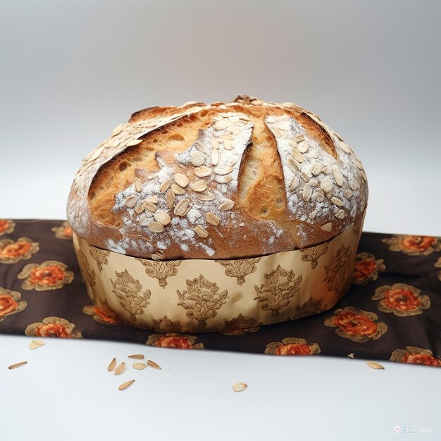 Focaccia Veneta Panettone pastel de Navidad italiano aislado sobre un fondo blanco generado por IA