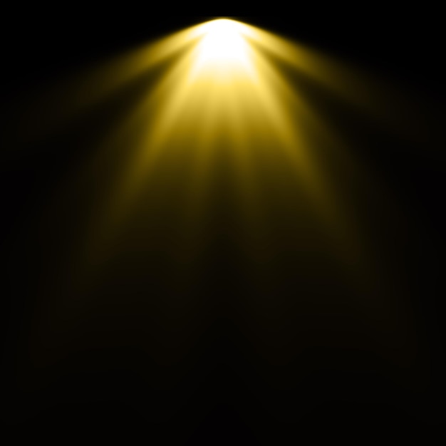 Focalizador amarillo de iluminación con fondo negro