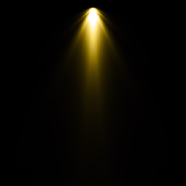 Focalizador amarillo de iluminación con fondo negro